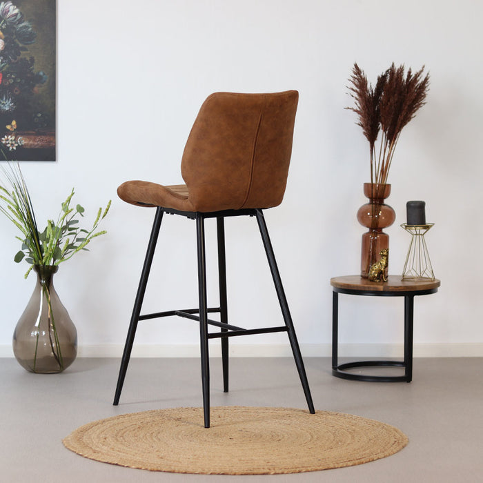 Bronx71 Industriële barkruk Morris cognac 71 cm