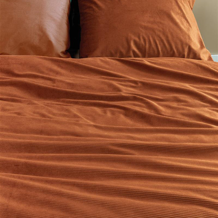At Home by Beddinghouse Cosy Corduroy Dekbedovertrek 200 x 220 cm - Terra
