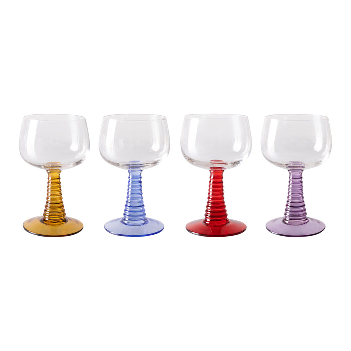 HKliving Swirl Wijnglas 0,2 L - Set van 4