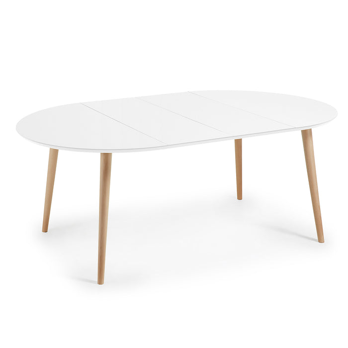 Kave Home Oqui Eettafel Uitschuifbaar Rond - 120/200 x 120 cm - Wit