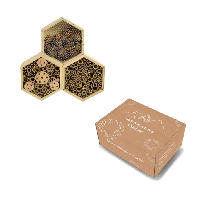 Orange85 Bijenhotel Insectenhotel Insectenhuis Bruin Hexagon 35x35x...