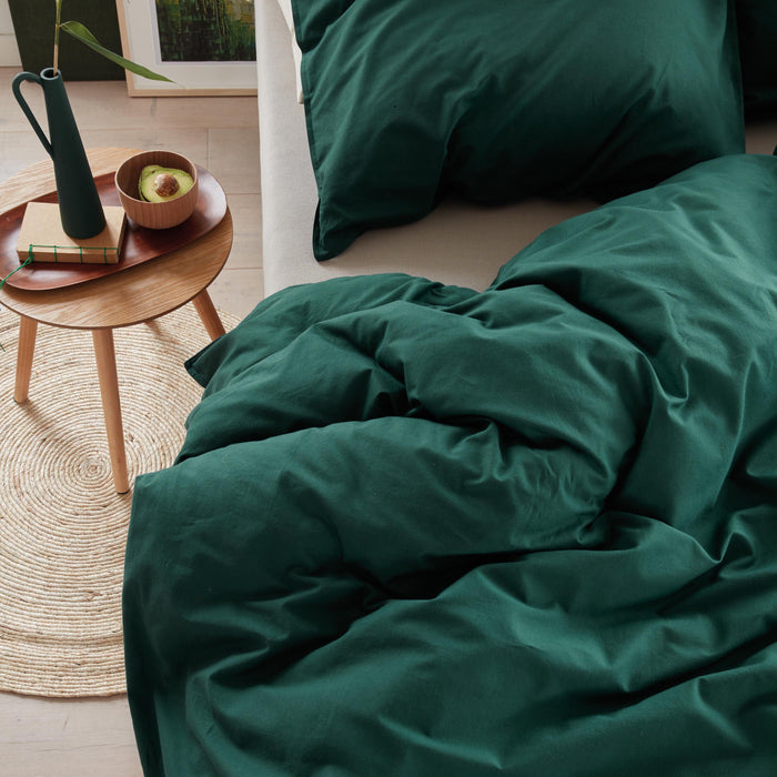 Beddinghouse Organic Basic Dekbedovertrek 140 x 200/220 cm - Donkergroen