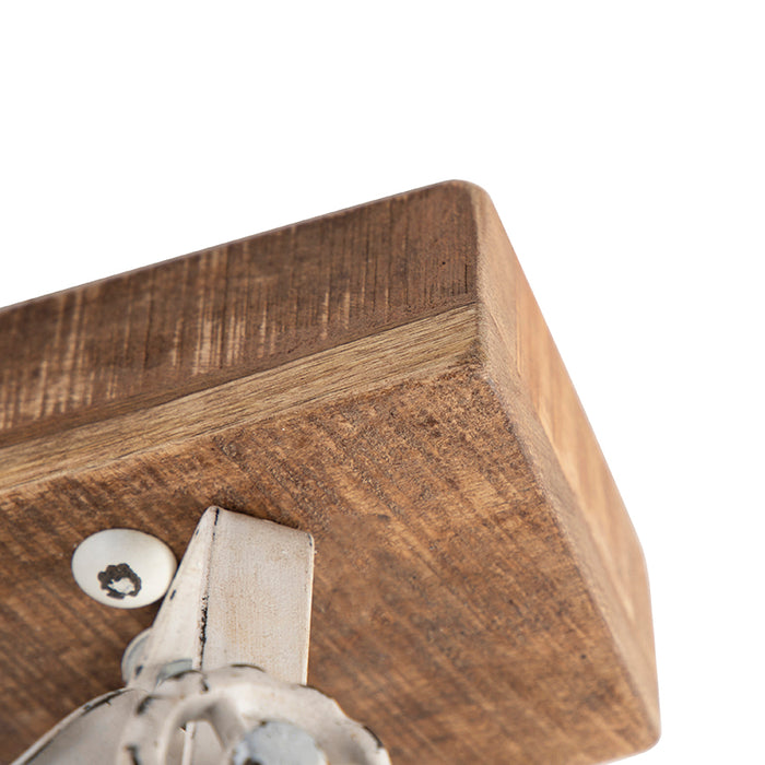 QAZQA Industriële spot wit met mango hout 2-lichts - Mangoes