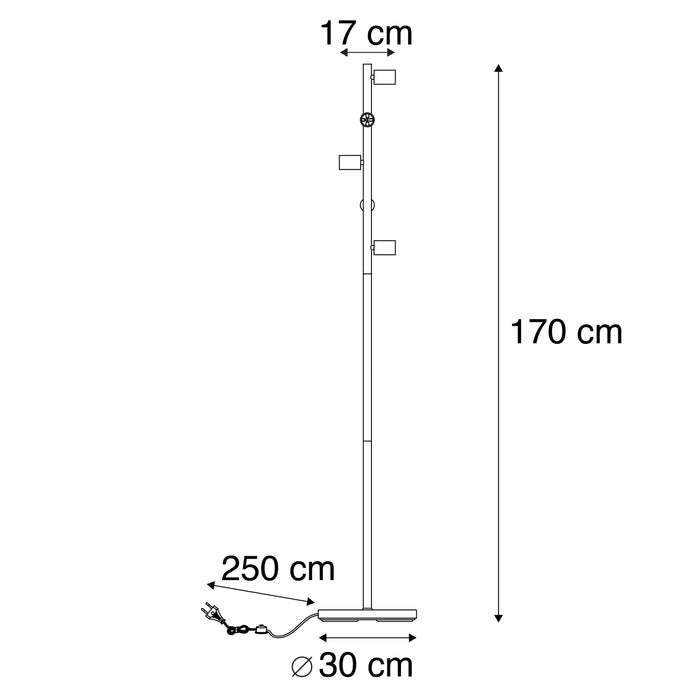QAZQA Moderne vloerlamp zwart 5-lichts - Facil