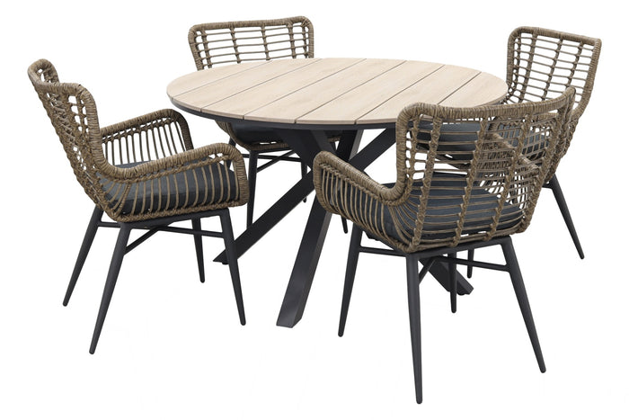 Jasmine natural | GI Edison 122 cm. - ronde tuinset