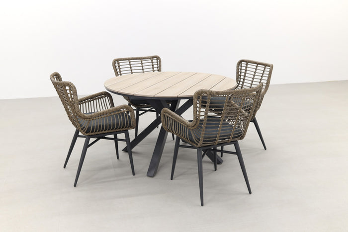 Jasmine natural | GI Edison 122 cm. - ronde tuinset