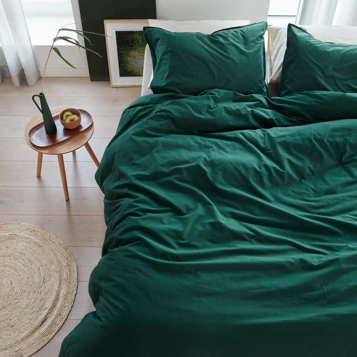 Beddinghouse Organic Basic Dekbedovertrek 200 x 200/220 cm - Donkergroen