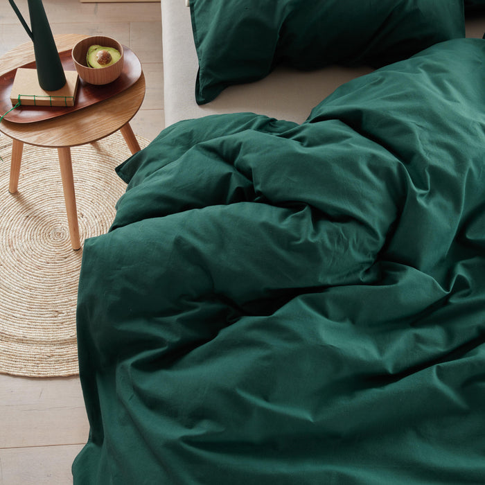 Beddinghouse Organic Basic Dekbedovertrek 200 x 200/220 cm - Donkergroen