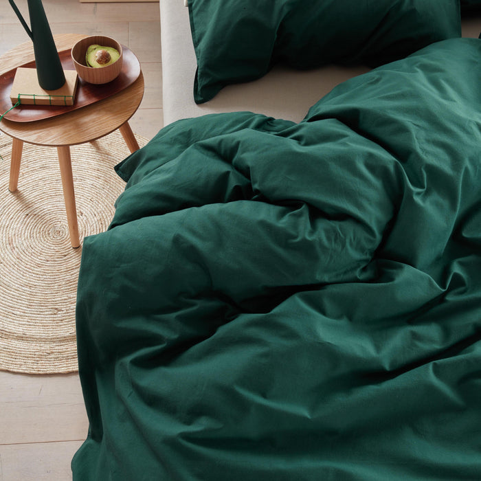 Beddinghouse Organic Basic Dekbedovertrek 240 x 200/220 cm - Donkergroen