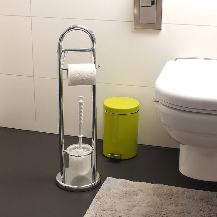 Kela - Fabio Toiletrol en wc-borstel Houder - Zilver - Kela