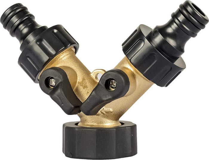 Sens Design Waterverdeler 2-weg – Messing – Past op Europese kranen