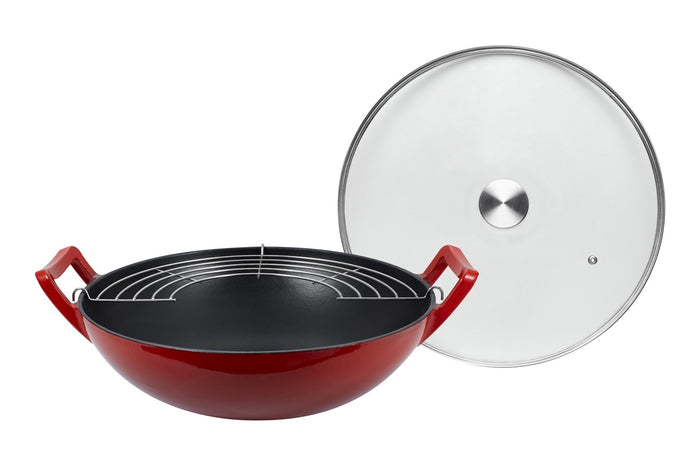 Buccan - Hamersley - Gietijzeren wokpan 36cm - Rood