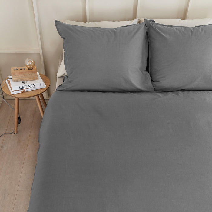 Beddinghouse Organic Basic Dekbedovertrek 200 x 200/220 cm - Grijs