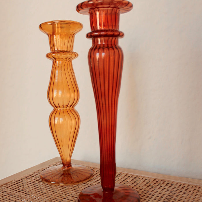 À la Classic Glazen Kandelaar - Terra