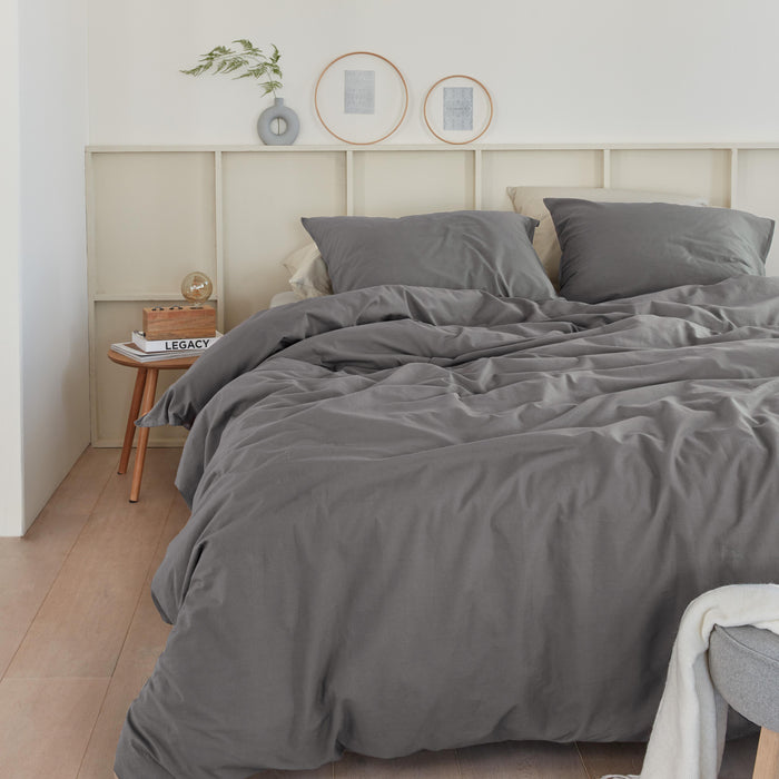 Beddinghouse Organic Basic Dekbedovertrek 240 x 200/220 cm - Grijs