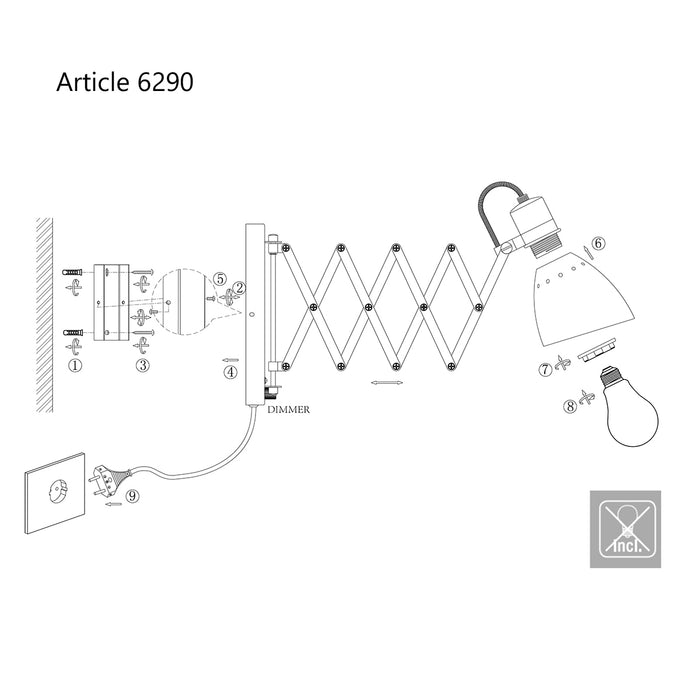 Steinhauer Wandlamp Spring Wit 6290W