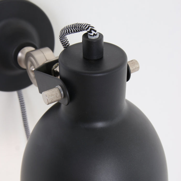 Mexlite - wandlamp - Cera - zwart - metaal - bedlampje - E14 - 7647ZW