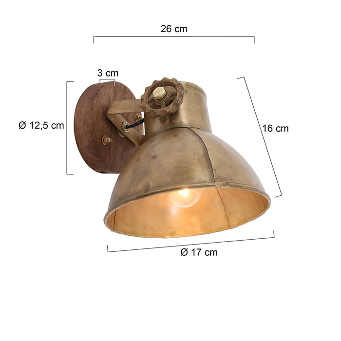 Light & Living Wandlamp Elay - Antiek Brons - 20x18x19cm