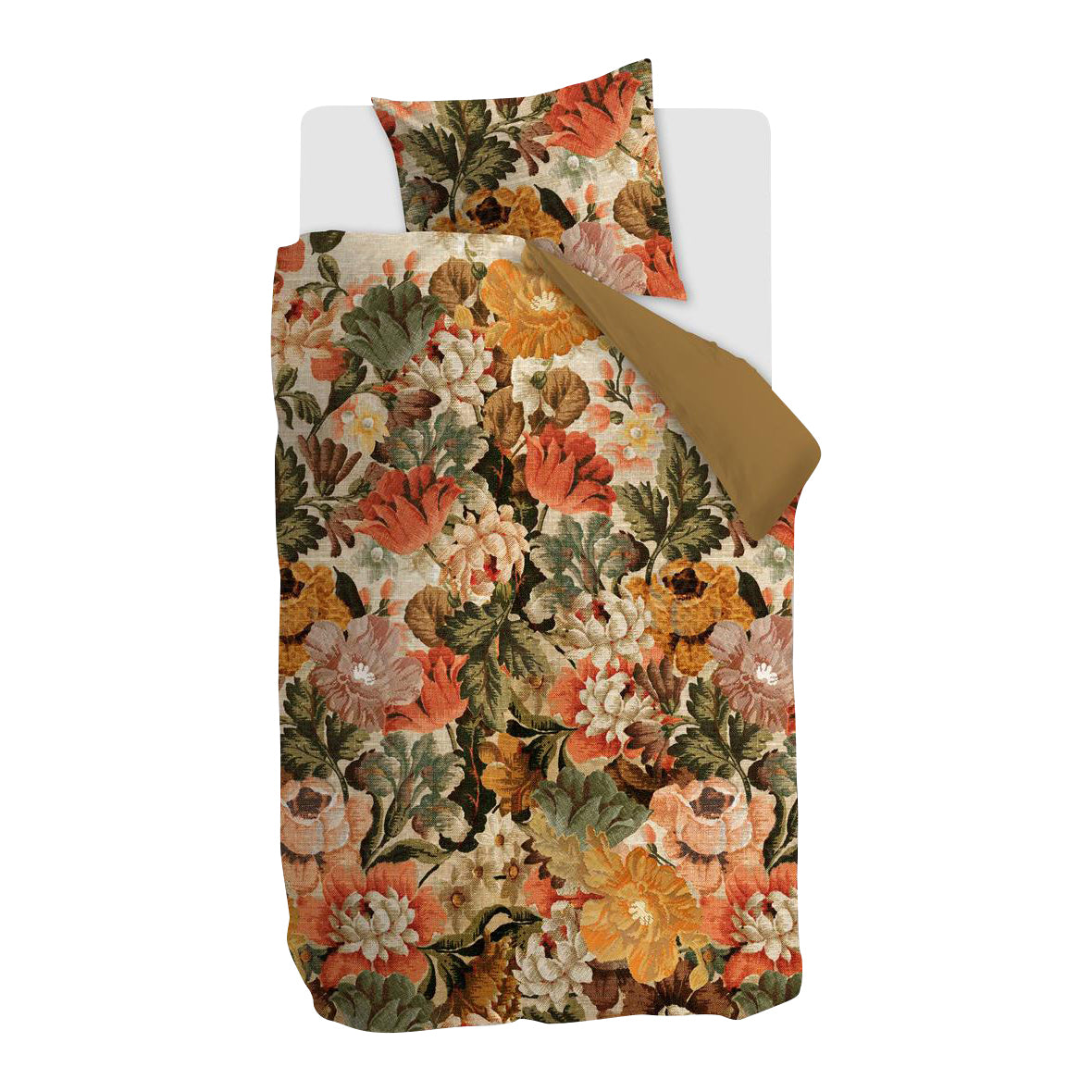 At Home by Beddinghouse Memory Dekbedovertrek 140 x 220 cm - Okergeel