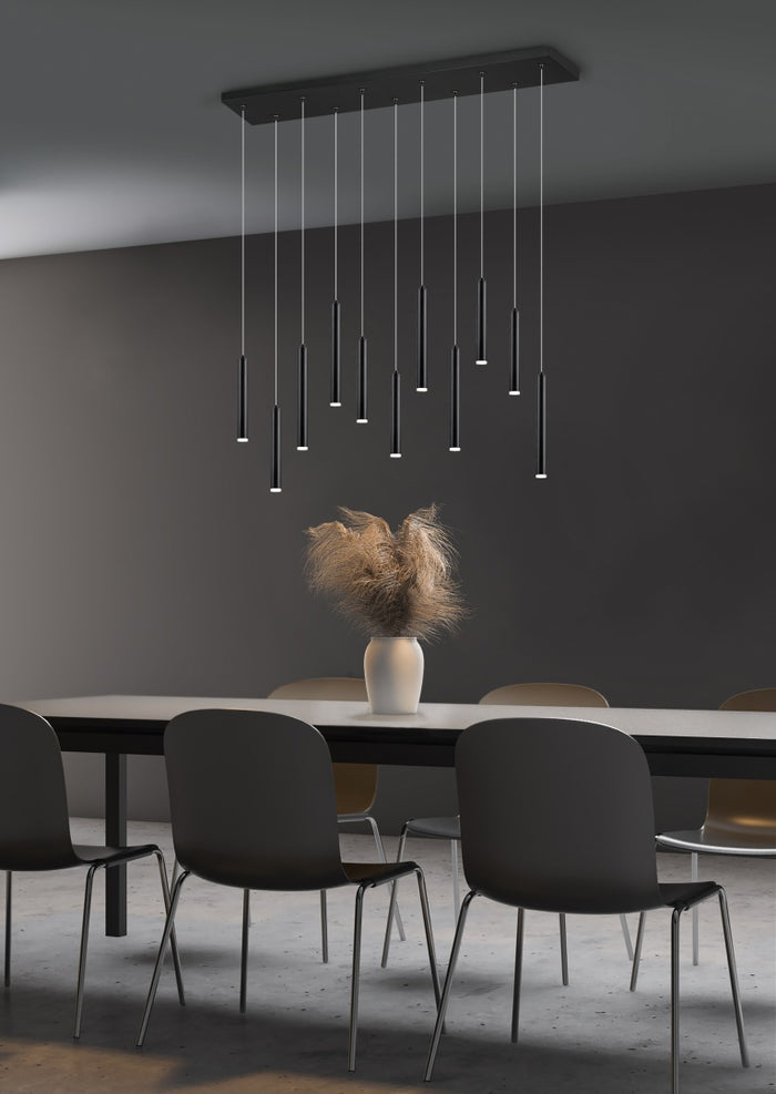 TRIO - Hanglamp Tubular Zwart 115 cm  .