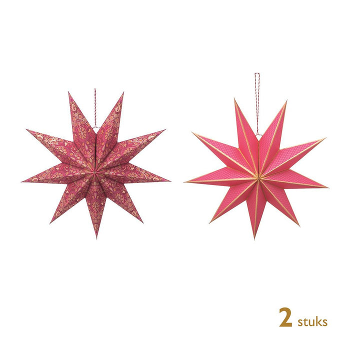 Pip Studio Kerstster - Rood - Ø 60cm - Set van 2 - Kerstdecoratie