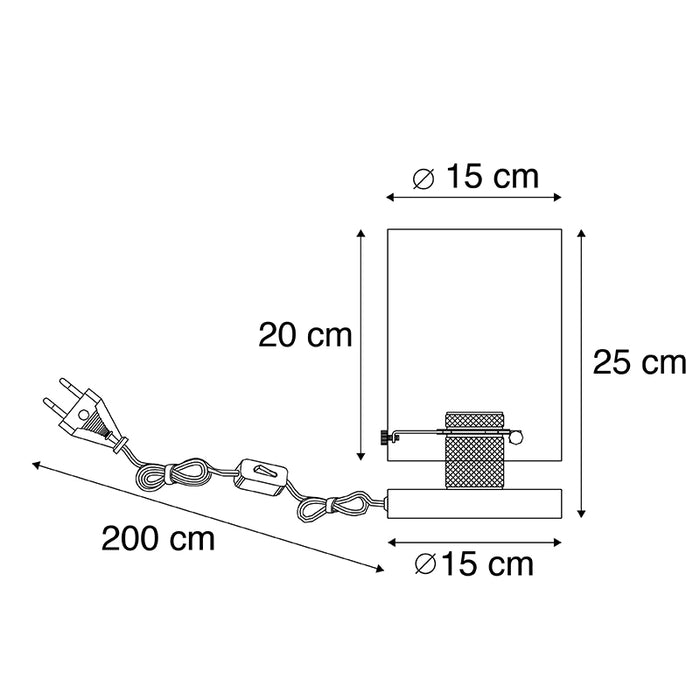 QAZQA Design tafellamp zwart met smoke glas - Dome