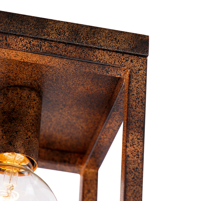 QAZQA Industriële plafondlamp roestbruin - Cage