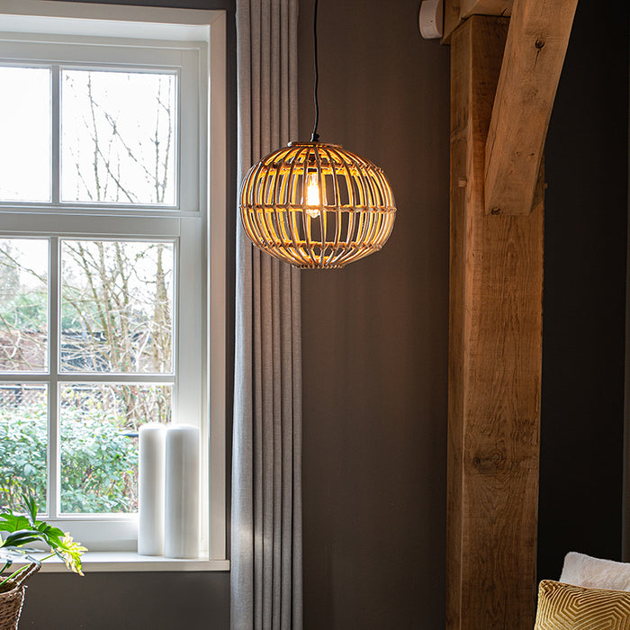 QAZQA Hanglamp canna - Naturel - Landelijk | Rustiek - D 400mm