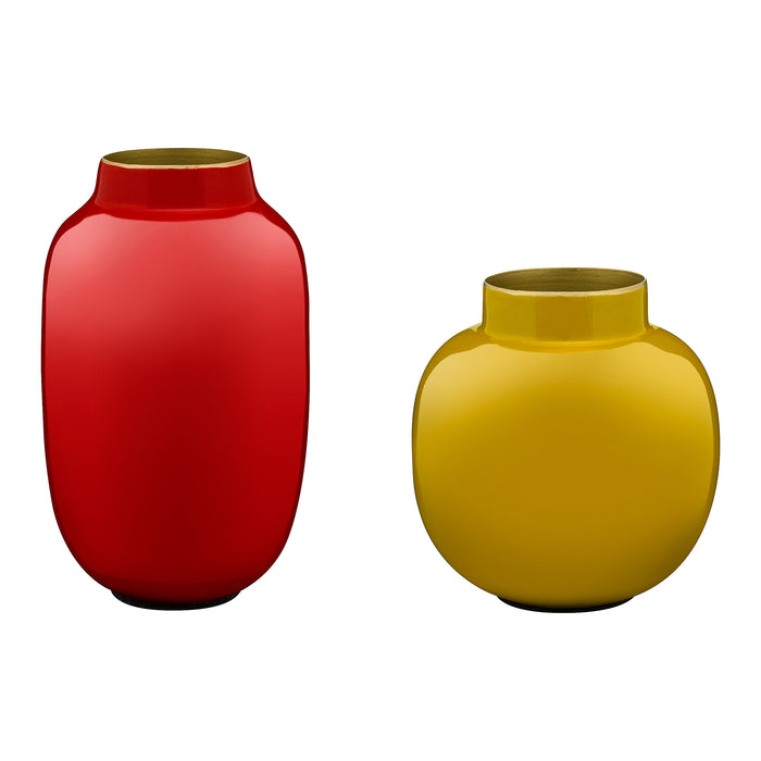 Pip Studio Mini Vases Oval & Round - Set van 2 - Rood en Geel