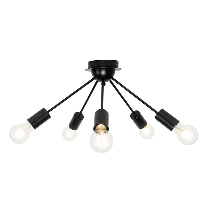 QAZQA Plafondlamp facil - Zwart - Art Deco - D 48cm