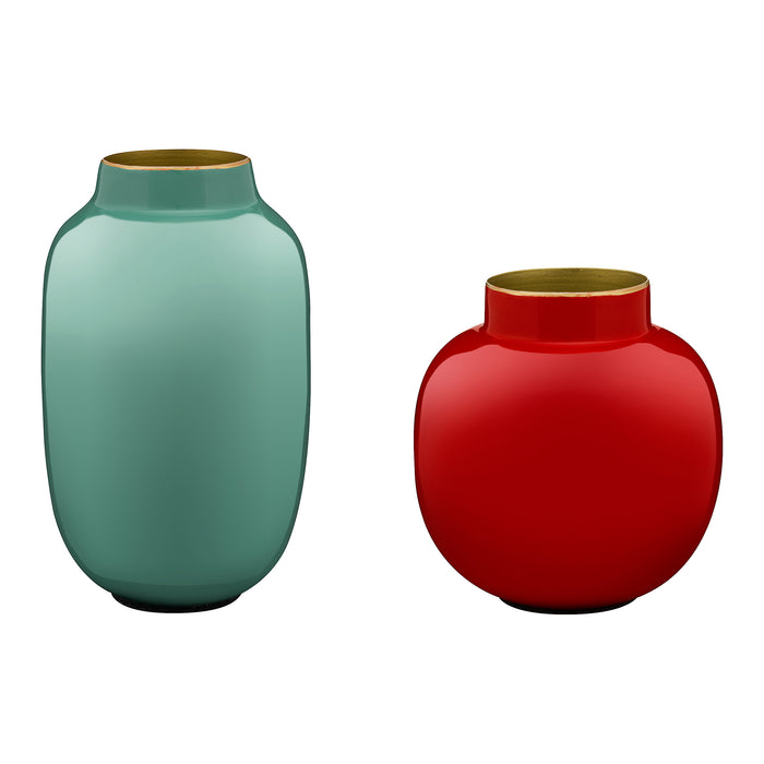Pip Studio Mini Vases Oval & Round - Set van 2 - Blauw en Rood