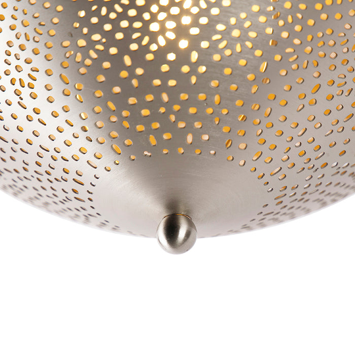 QAZQA Oosterse plafondlamp staal met lichteffect - Sinbad