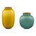 Pip Studio Mini Vases Oval & Round - Set van 2 - Geel en Groen