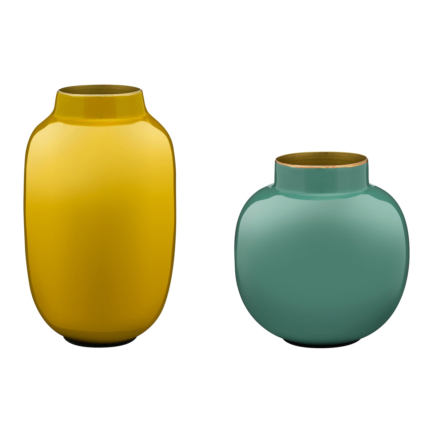 Pip Studio Mini Vases Oval & Round - Set van 2 - Geel en Groen