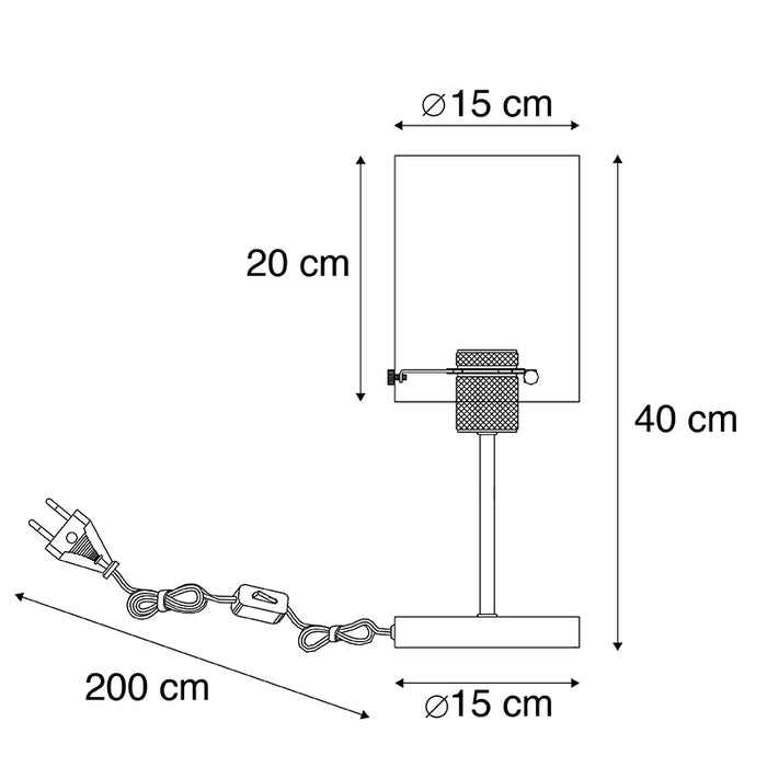 QAZQA Design tafellamp zwart met smoke glas op standaard - Dome