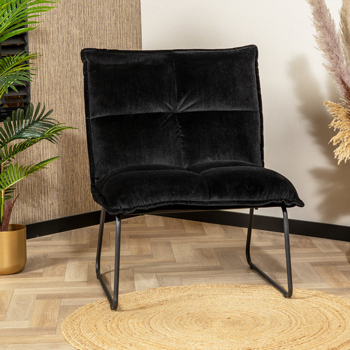 Bronx71 Velvet fauteuil Malaga zwart