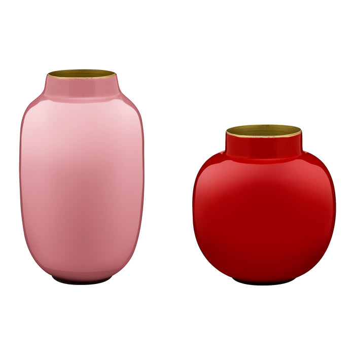 Pip Studio Mini Vases Oval & Round - Set van 2 - Roze en Rood