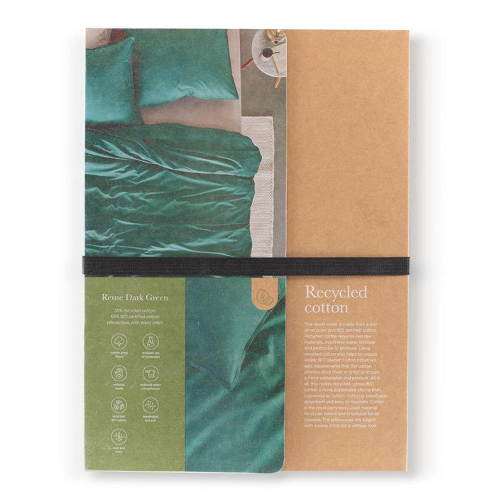 Beddinghouse Reuse Dekbedovertrek 140 x 200/220 cm - Donkergroen