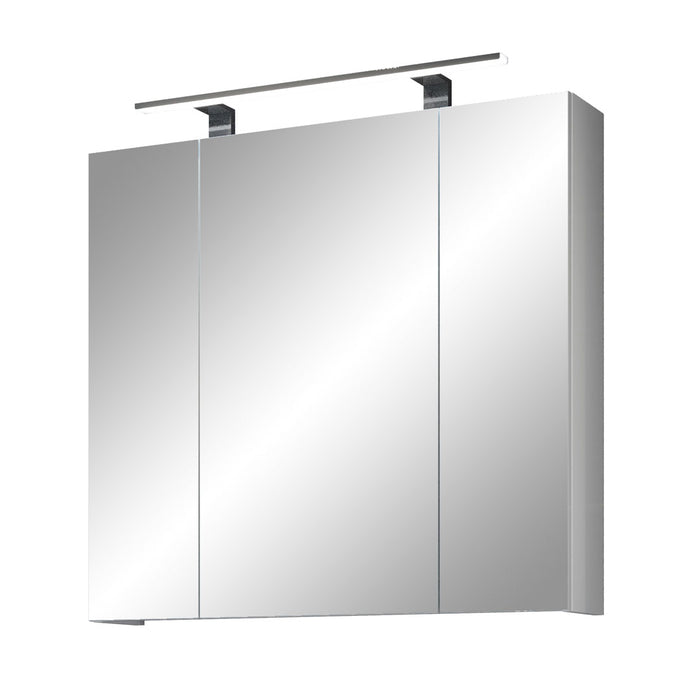 Hioshop Devon spiegelkast 3 deuren wit, spiegelglas.