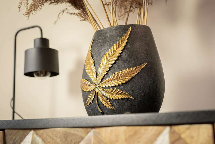 Liviza Bloemenvaas zwart goud - 24 cm