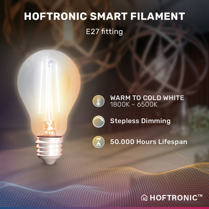 HOFTRONIC  Smart LED Filament A60 WiFi + Bluetooth