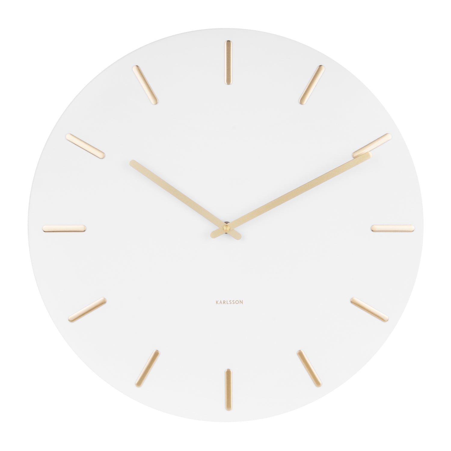 Karlsson Charm Wandklok Ø 45 cm - Wit - Gouden wijzers