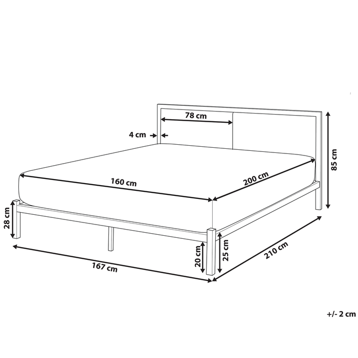 Beliani - CLAMART - Tweepersoonsbed - Zwart - 160 x 200 cm - Metaal