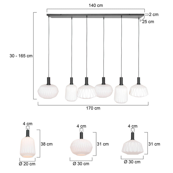 Steinhauer Hanglamp modern - Glas - Wit