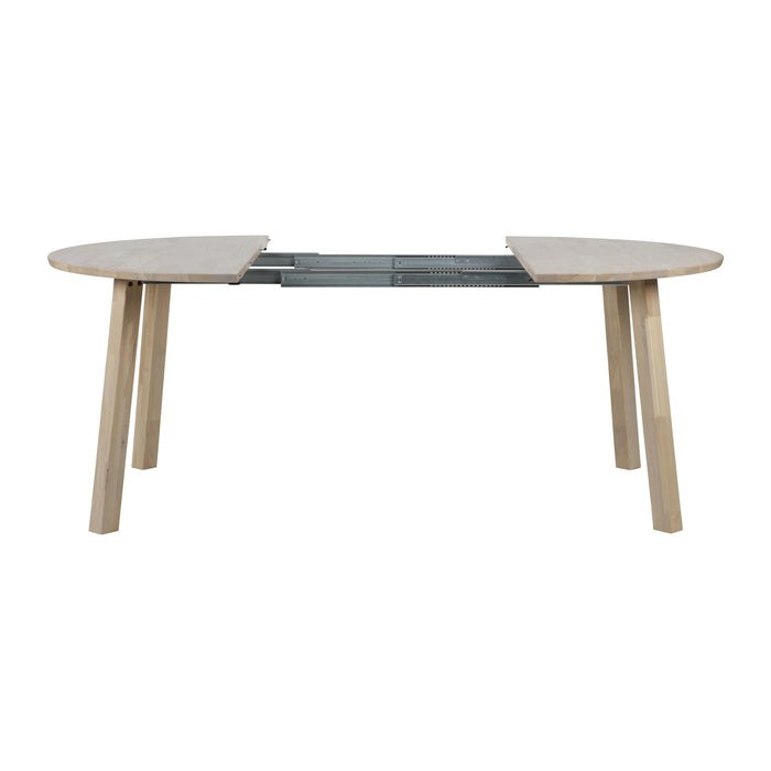 WOOOD Lange Jan Uitschuifbare Eettafel 120 x 200 cm - Whitewash Eiken