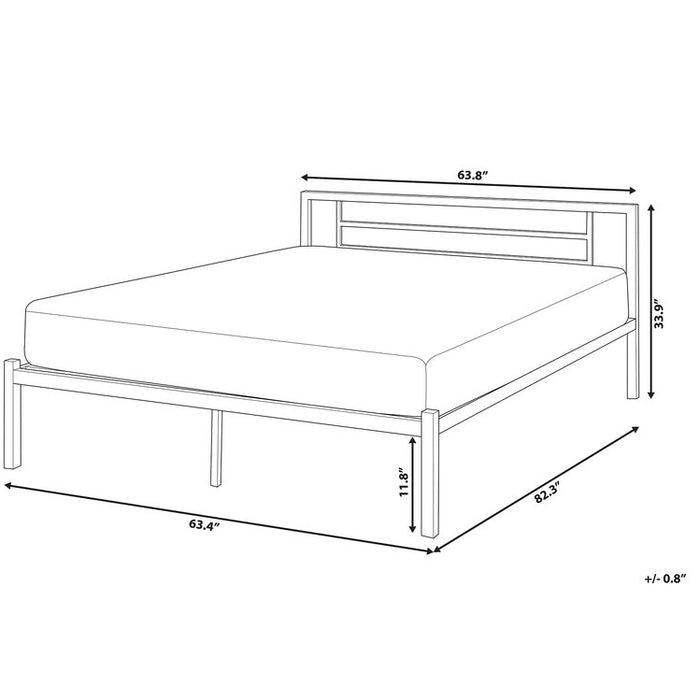 Beliani - CUSSET - Tweepersoonsbed - Zwart - 160 x 200 cm - Metaal