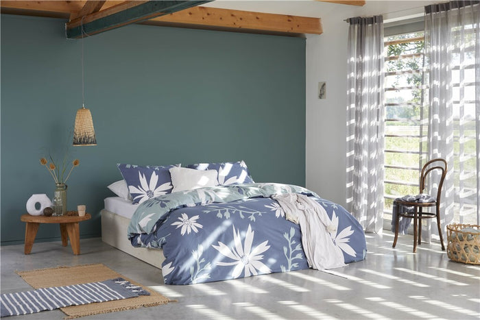 Walra - Dekbedovertrek Favorite Flowers - 240x220 - Blauw | Jade