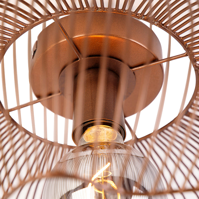 QAZQA Industriële plafondlamp koper 40 cm - Finn