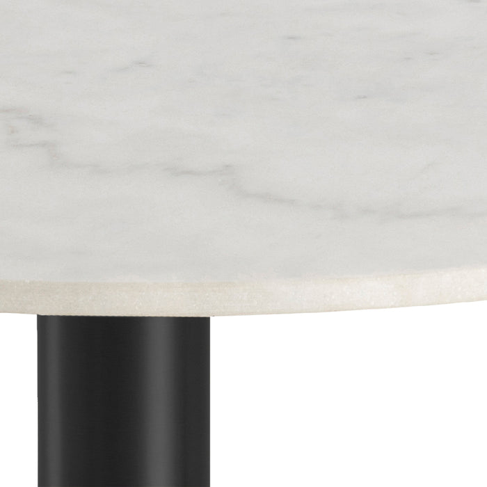 by fonQ Marble Salontafel Marmer - Ø 80 - Wit/Zwart