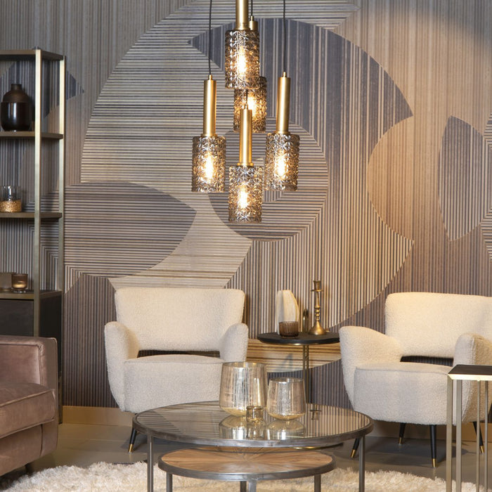 Lucide CORALIE Hanglamp 5xE27 - Mat Goud | Messing